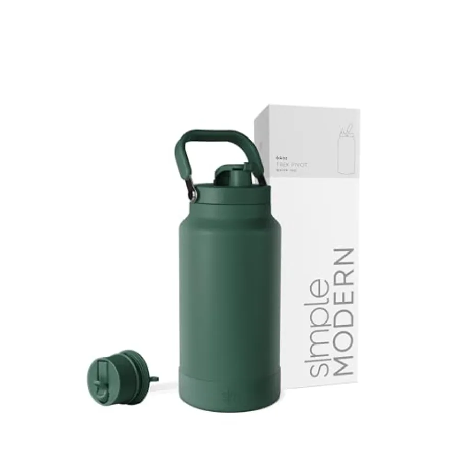 

Trek Pivot Half Gallon Water Bottle Jug with Handle and Boot Interchangeable Straw and Chug Lids Large Insulated Stainl Steel S