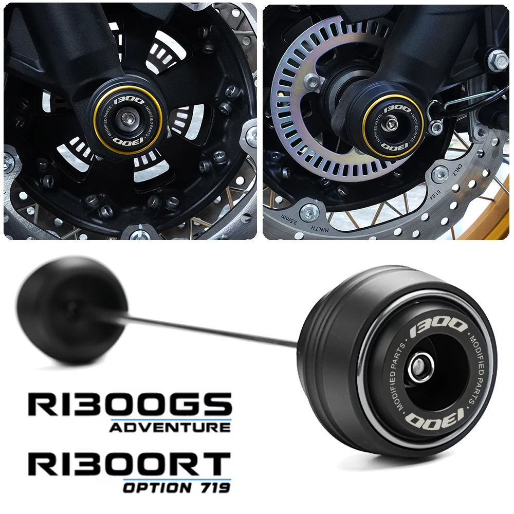 

For BMW R1300GS R 1300 GS ADVENTURE GS1300 ADV 1300GSA R1300RT Option 719 Motorcycle Front Wheel Axle Crash Pad Protector Slider