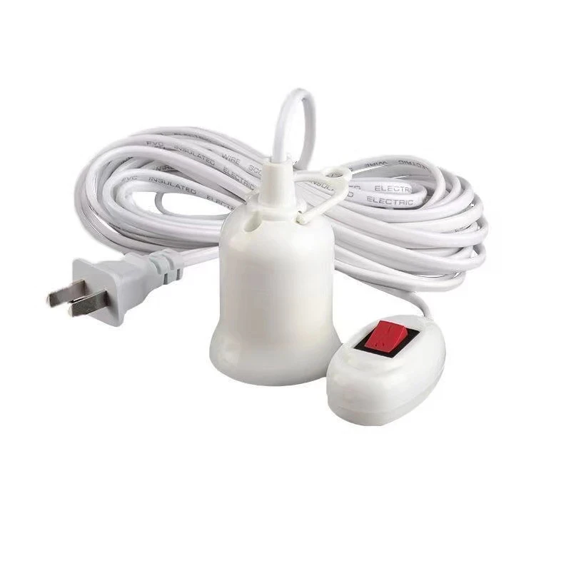 5/10m Lamp Bases Universal With Switch Led Bulb Socket Adapter E27 Screw Lamp Holder Accessories Tools Two Plugs Suspension