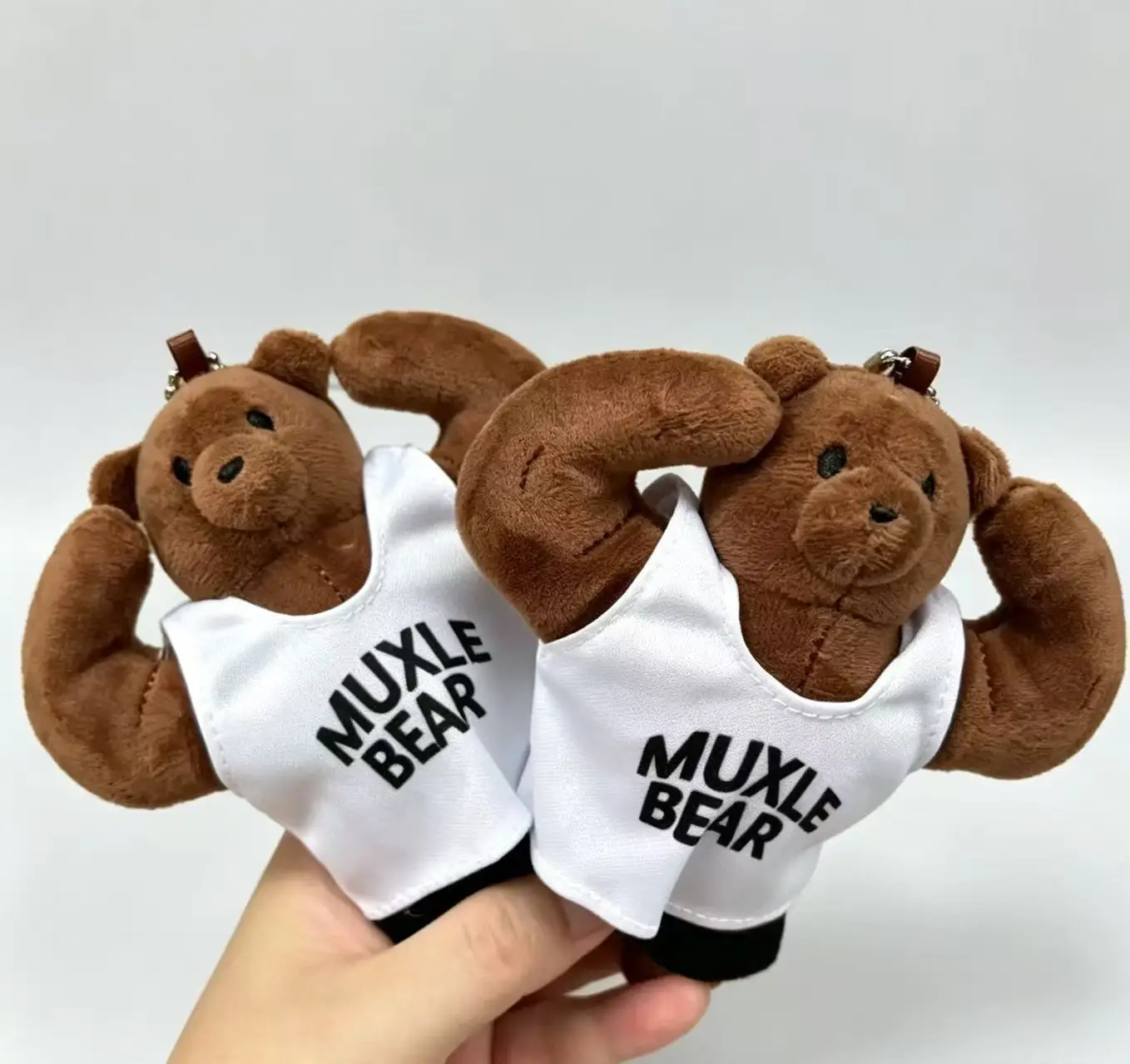 Korean Insinternet Celebrity  Madonggom Muscle Bear Fitness Bag Plush Toy Doll  Bag Pendant  Keychain Pendant Cute Kawaii Gift