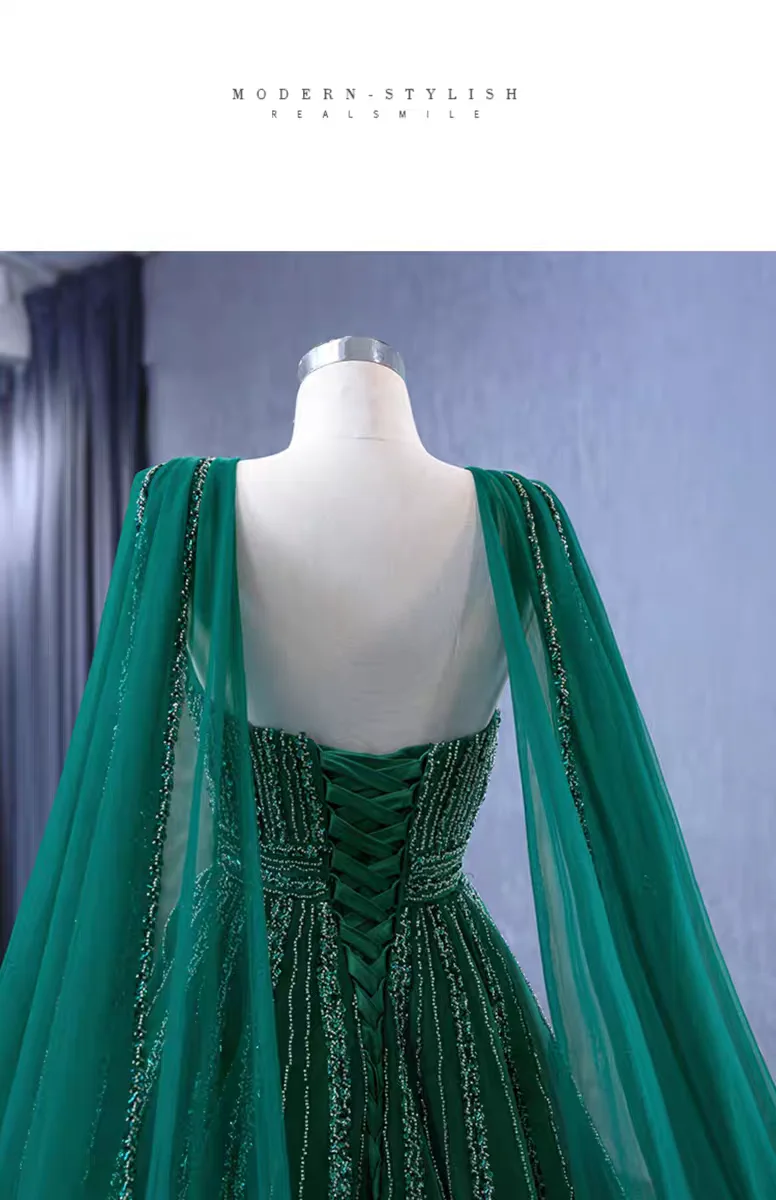 Grünes Abendkleid, Perlenballkleid, Kleid