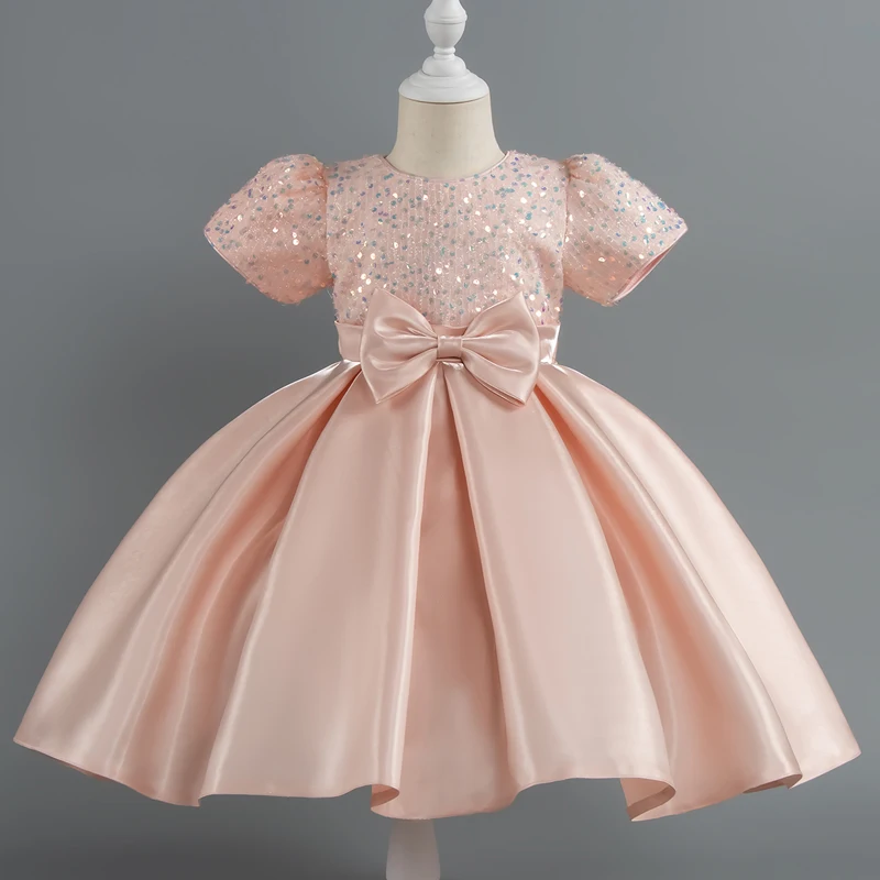 Baby Girls Christmas Dress Sequin ShortSleeve Party Dress Birthday Toddler Dress Wedding Princess Dress for Kid Girl Luxury Cown view 5