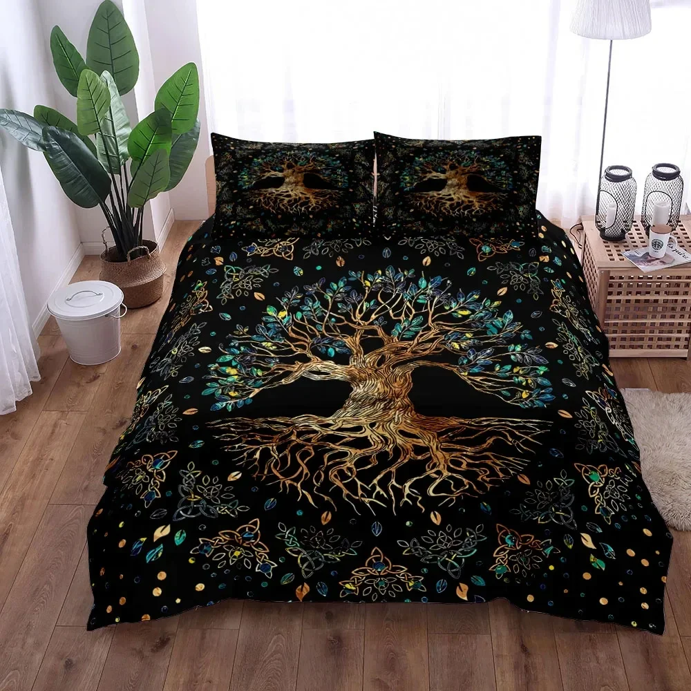 Yggdrasil Tree of Life Duvet Cover Set King Queen Double Twin Single Bed Linen Set Customized quilt cover