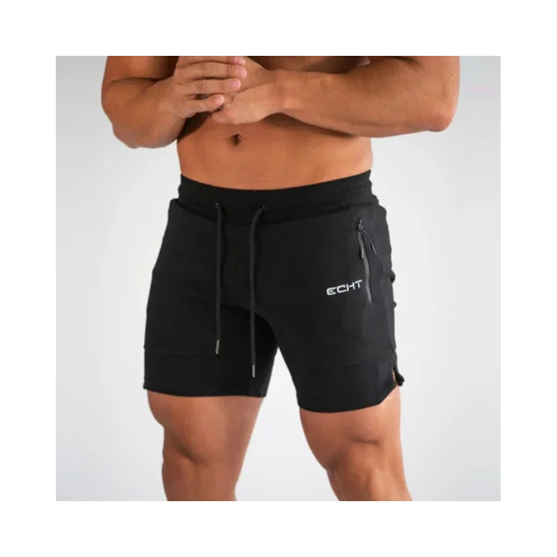 Men\'s Zip pocket sweatpants Fitness Gyms Shorts Men Summer Running Short Pants Male Jogger mesh Workout Beach sports short pants