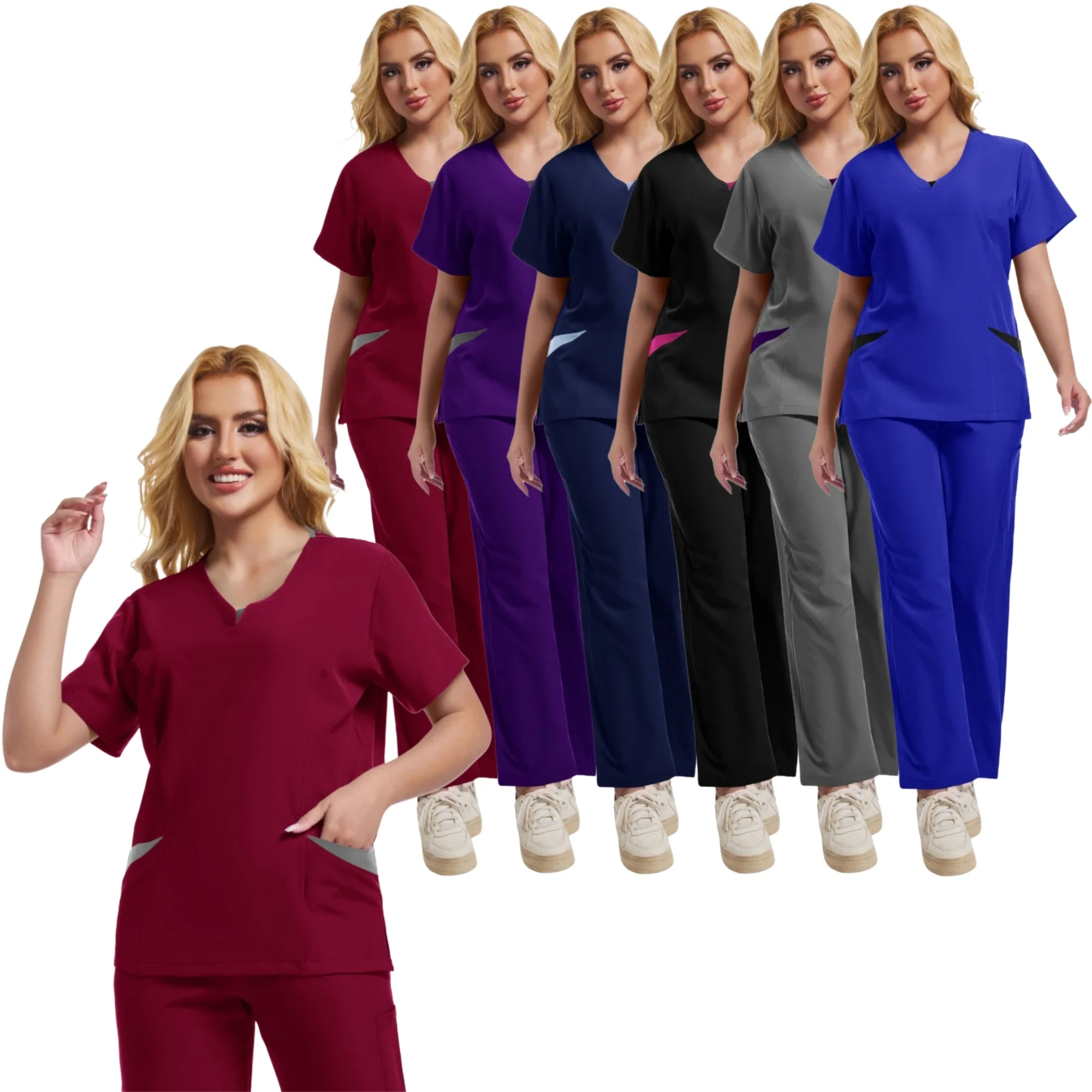 Multilcolors Hospital Medical Scrub Suits Uniform Women Men Scrubs Set Beauty Work Clothes Nurse Accessories Dental Surgery Suit