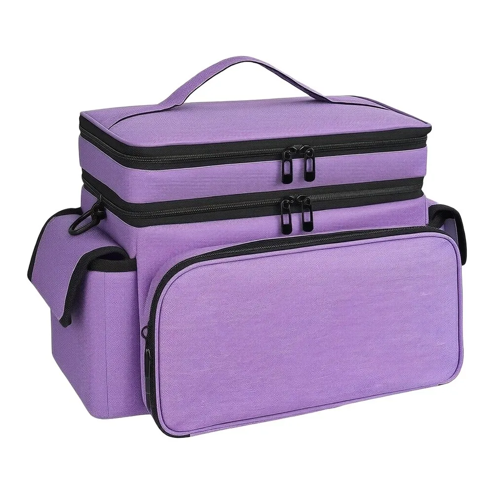 Double Layer Sewing Case with Two Removable Dividers for Threads Needles Scissors and Small Craft Items Storage