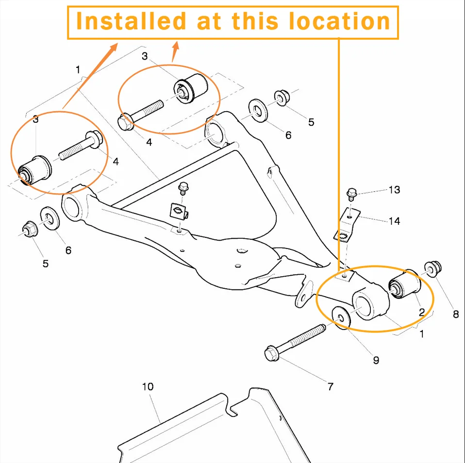For Bentley Mulsanne Rear lower control arm bushing kits OEM:3Z0511473