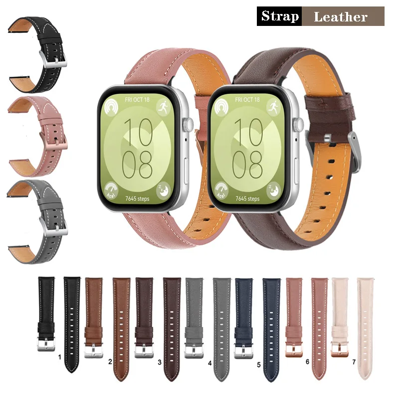 

Soft Elegant Leather Strap Band For Huawei Watch Fit 3 / Fit 2 / Fit-SE-NEW-special edition with connector