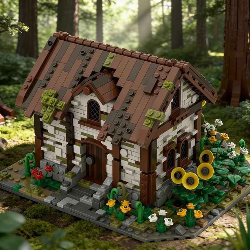 1444 Pezzi Set di Costruzioni Modulari Personalizzabili MOC con Scenari Urbani e Case Rurali, Modello Semplice Popolare, Giocattolo Fai-da-te, Regalo per le Feste