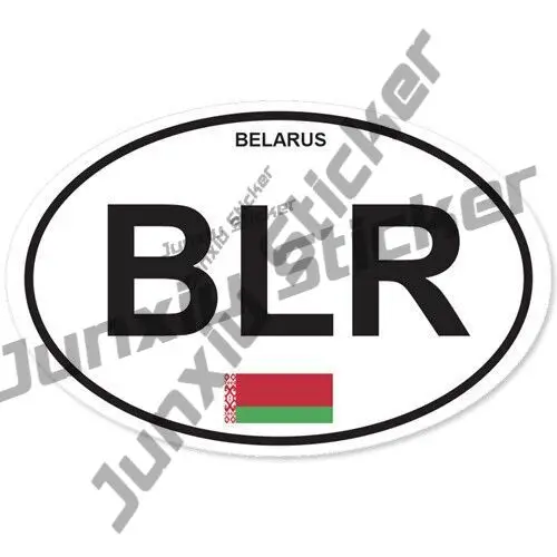Belarus Country Code Oval Sticker Belarussian BLR Reflective-silver Decal Suv Stickers and Decals Motorcycle Stickers Belarus