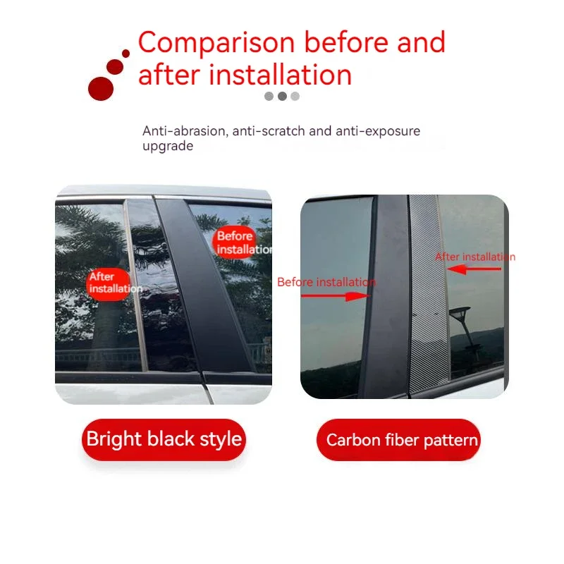 B Pillars Sticker For Seat Leon 2013 2014 2015 2016 2017 2018 2019 2020 LHD RHD Car Carbon Fiber Style Glossy Black Trim