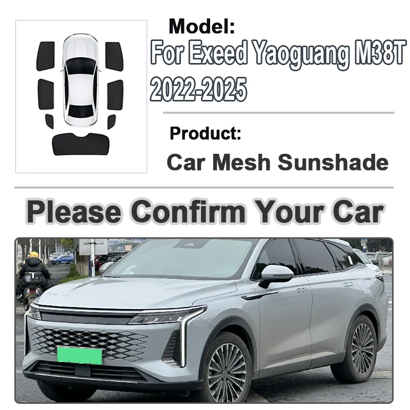 Car Mesh Sun Shade For Exeed Yaoguang Accessories Exeed RX Omoda 9 C9 M38T 2022-2025 Window Magnetic Privacy Curtain Sun Visor