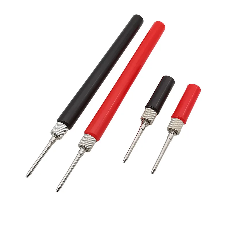 2Pcs 2mm Plug Pin Test Probe Needle Tip Red Black Insulated Handle Wire Connector For Universal Multimeter Test Leads Long/Short