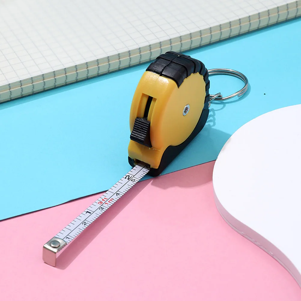 

10pcs Keychain Tape Measure Mini Retractable Metal Measuring Tool For Diy Sewing Construction Portable Metric Ruler Instrument