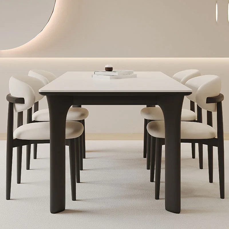 Black Rectangular Table Home Modern Unique Design Wood Kitchen Table Luxury Space Saving Tavoli Da Pranzo Restaurant Furniture