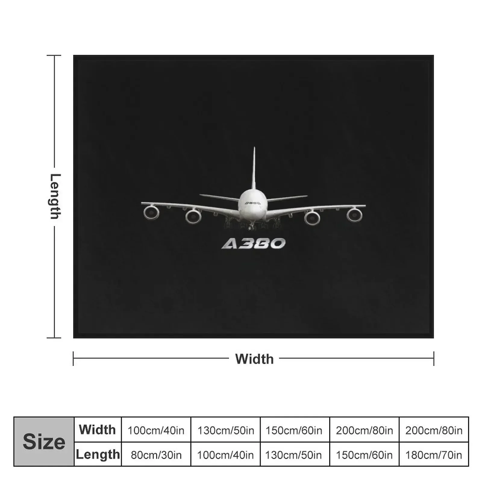 A380 aircraft Airliner Jet Throw Blanket christmas gifts wednesday Extra Large Throw Blankets