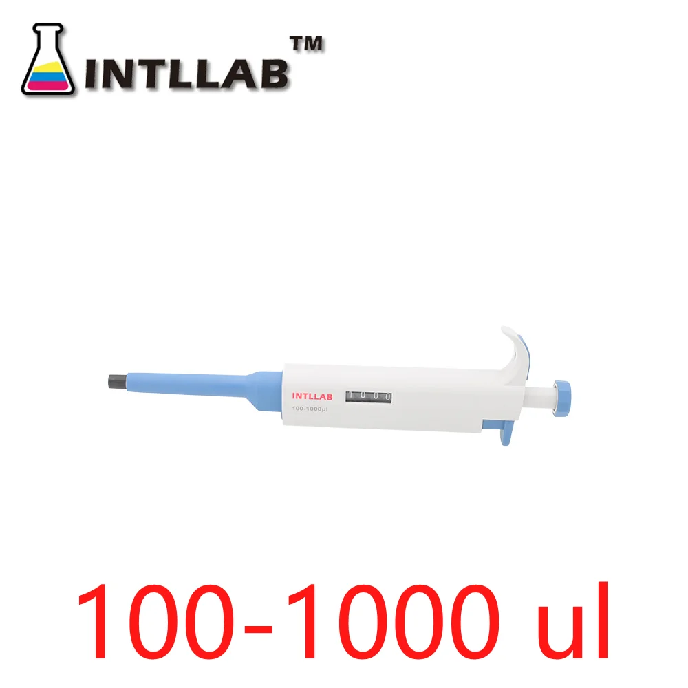 100–1000 ul MicroPipette Gun Lab Einkanal-Pipette, Pipette mit einstellbarem Volumen und Spitzen