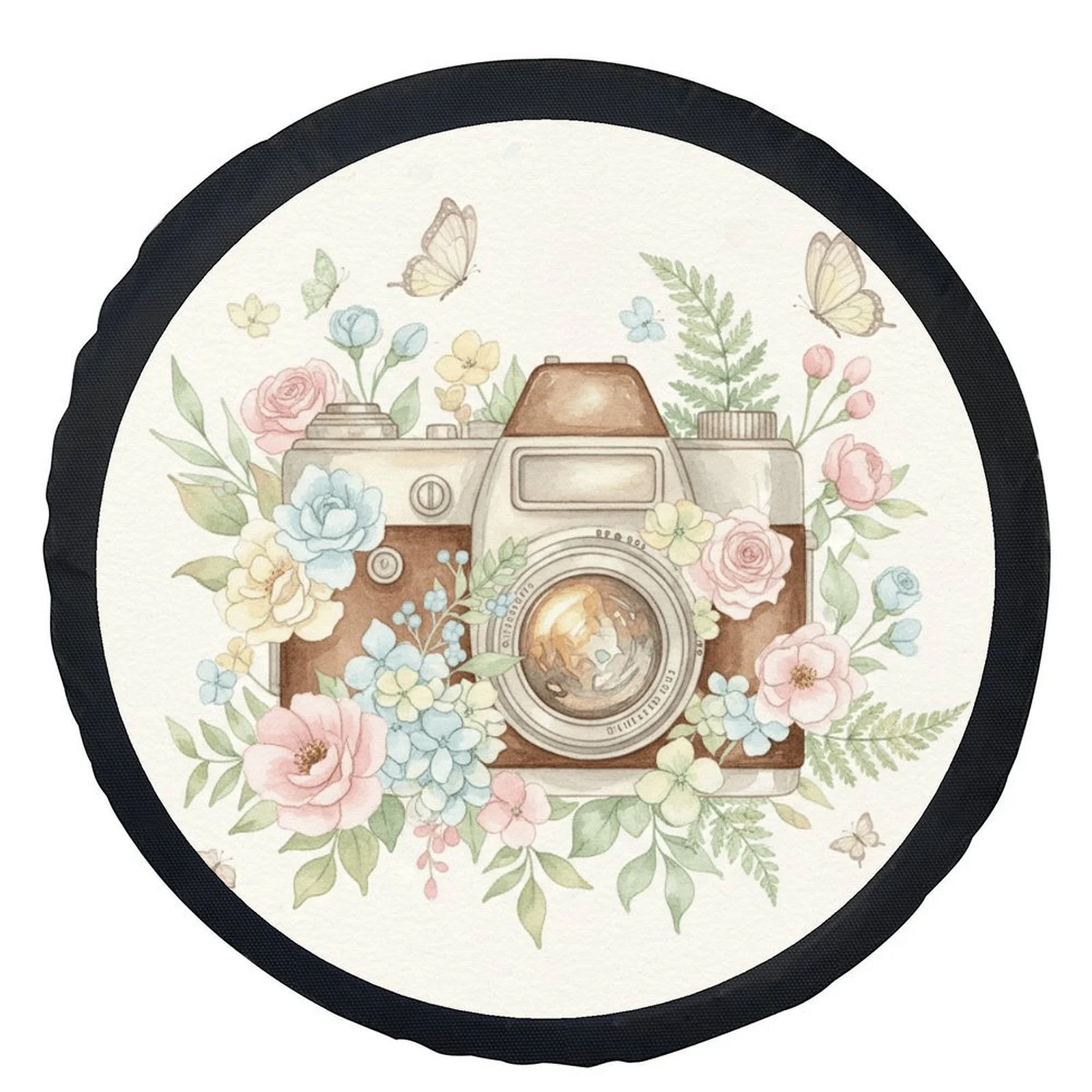 

Винтажный чехол для шин с цветочным принтом для камеры, защита колеса, водонепроницаемый аксессуар для внедорожника и грузовика