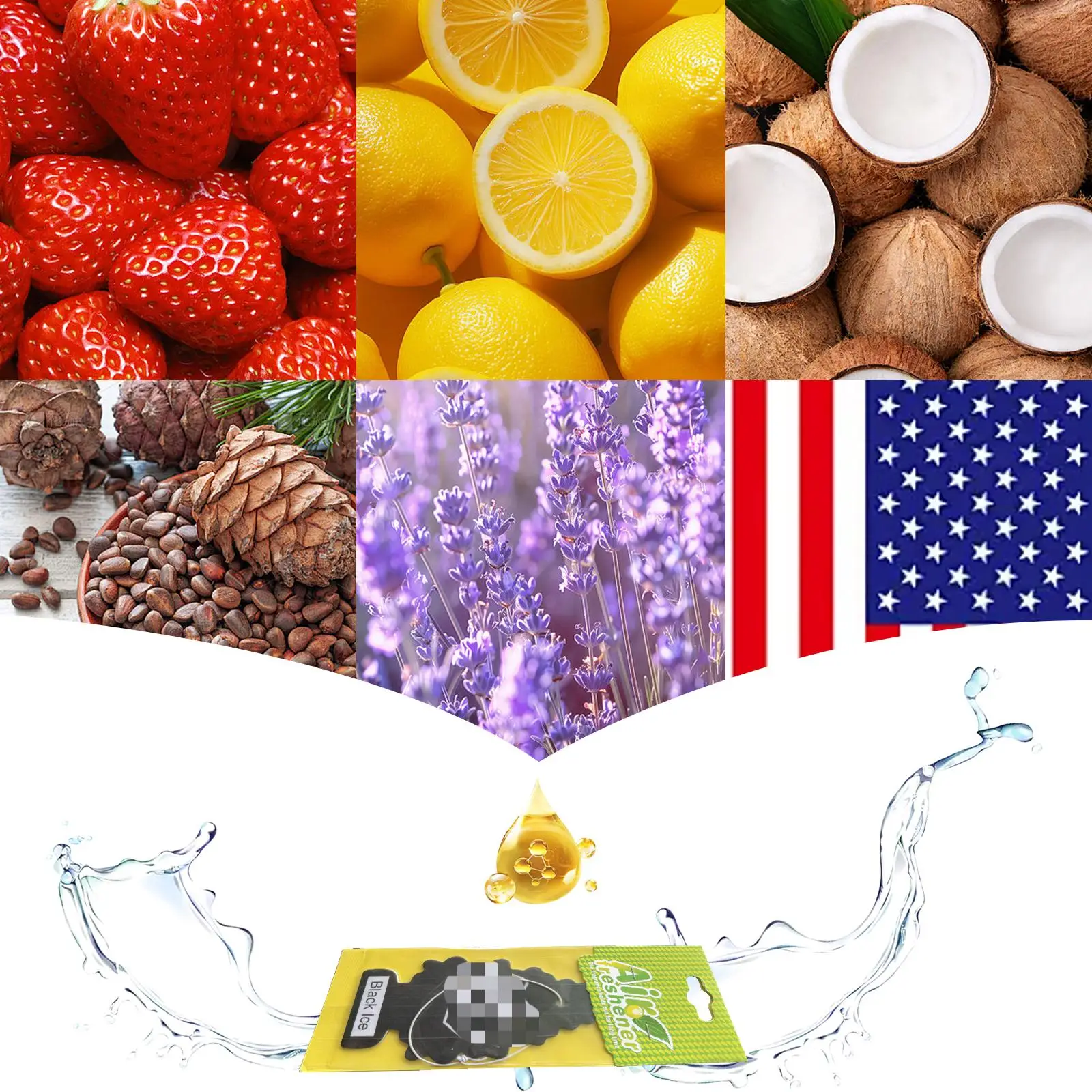 5/10/20 قطعة معطر هواء للسيارة بأشكال عشوائية ورائحة ثلج سوداء، ورق طبيعي معطر للشاي، نوع معلق مثبت على السيارة، انت السيارة #6