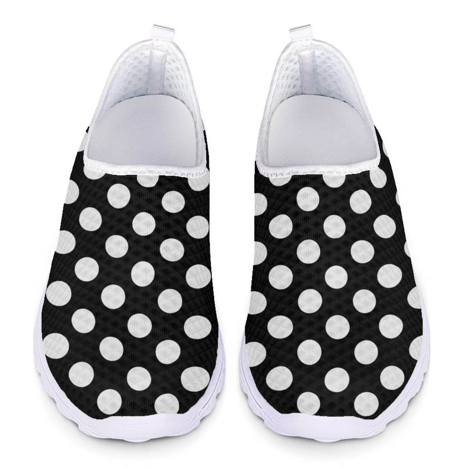 

Cute Polka Dot Pattern Lightweight Mesh Woman Flats Summer Shoes Ladies Loafers Women Casual Shoes Slip On Sneakers Big Size