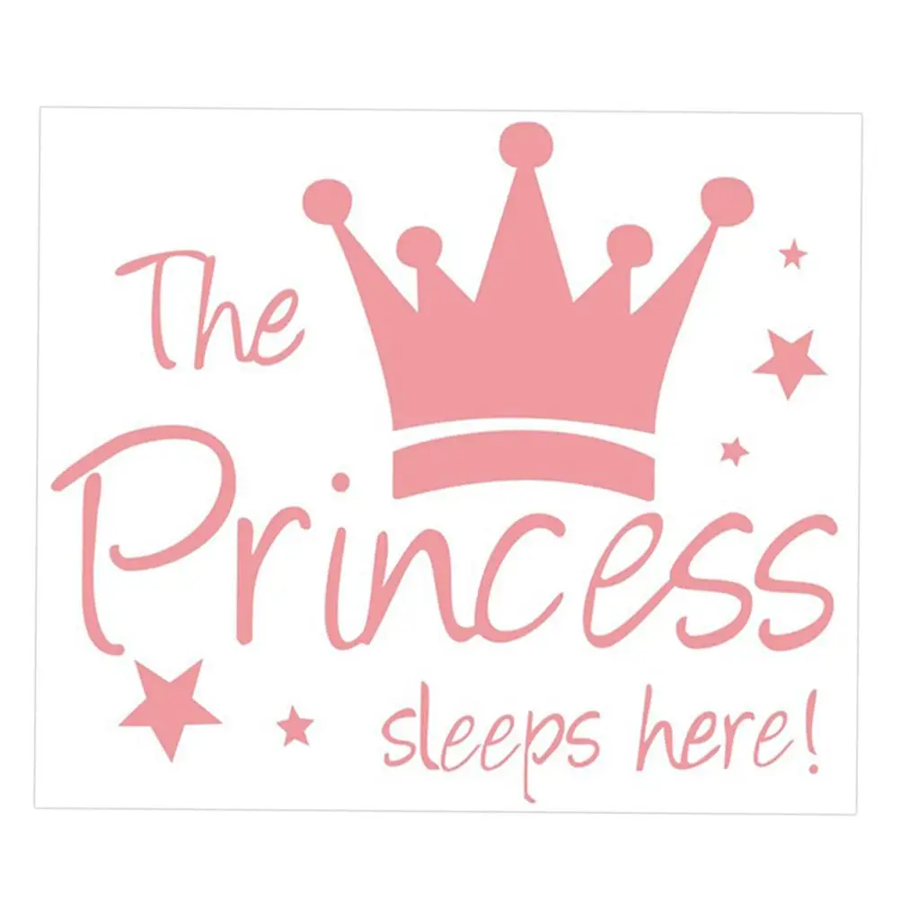 

Princess Crown Adorn Sticker Crown Wallpaper Pink Peel Decal Girly Stickers Nursery Bedroom Decor PVC Self Adhesive