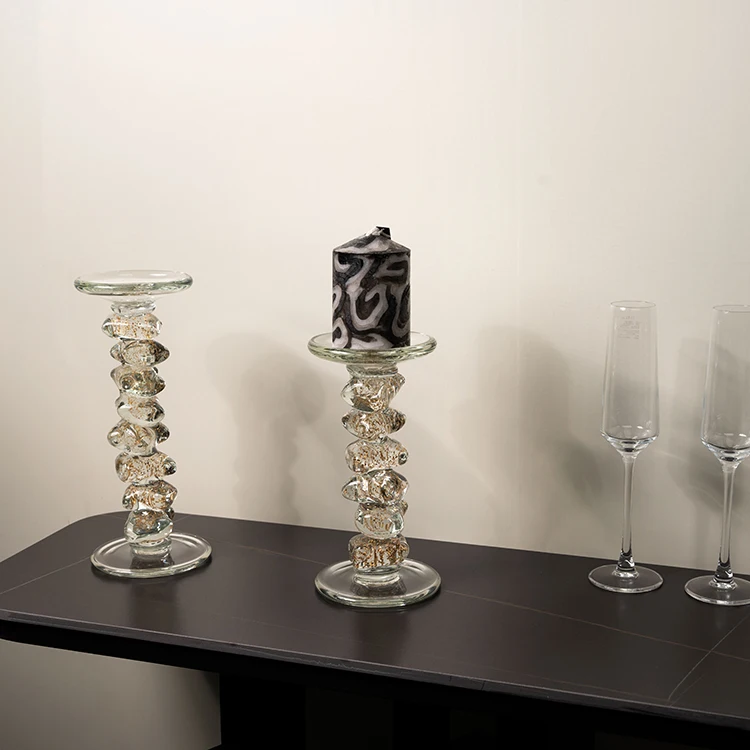 Indoor Home Entrance Dining Table Decor Geometric Holder White Glass Candlestick Candle Holder