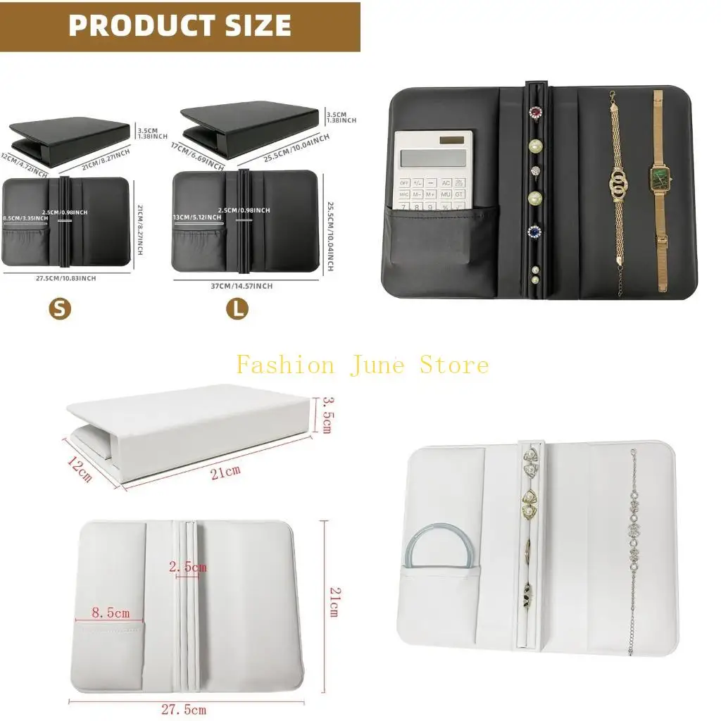 N5KA Portable Earring Storage Book Versatile Jewelry Book Case Earring Holder with Secure Fastener for Watch Studs