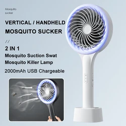 Lámpara matamosquitos repelente de insectos silencioso 2 en 1, raqueta de Mosquitos de succión eléctrica, recargable por USB, trampa para moscas de verano, Exterminador de insectos