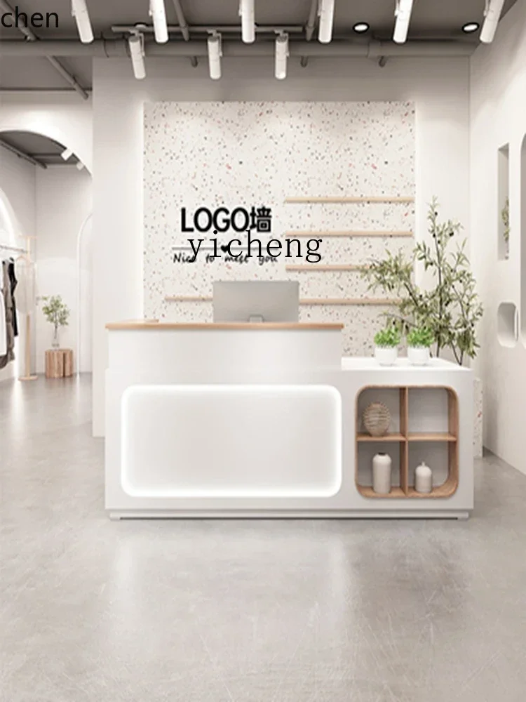 HXL Modern Cashier Bar Counter Beauty Salon Clothing Store Counter Store Small Company Reception Desk