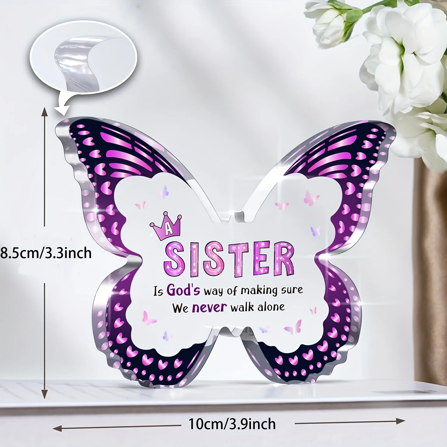 1pc,Butterfly Shaped Acrylic Decorative Plaque,Sister Birthday Gift Ideas,Best Gifts for Sister Birthday Mothers Day Wedding