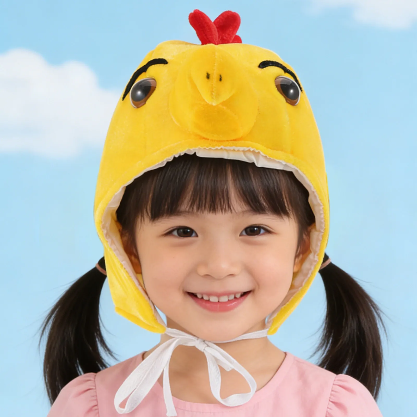 

Chicken Animal Headband Yellow Soft Little Chick Hat Size L Novelty Party Cap Christmas Thanksgiving Costume Cosplay Accessories