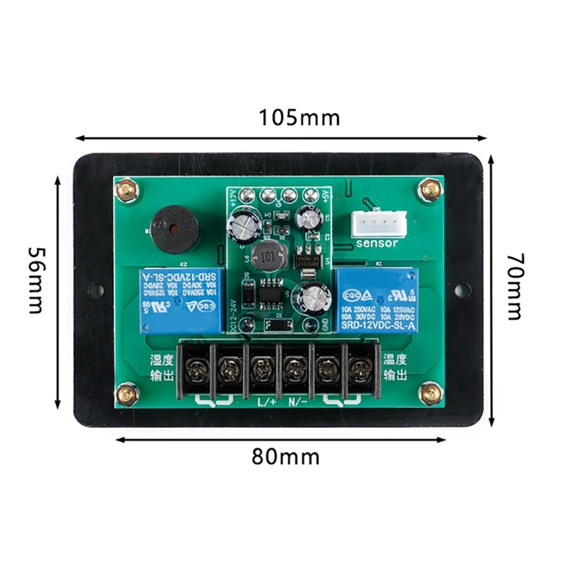 XH-M453 Temperature Humidity Controller Humidity Control Switch Digital Display Dual Output 12V-24V