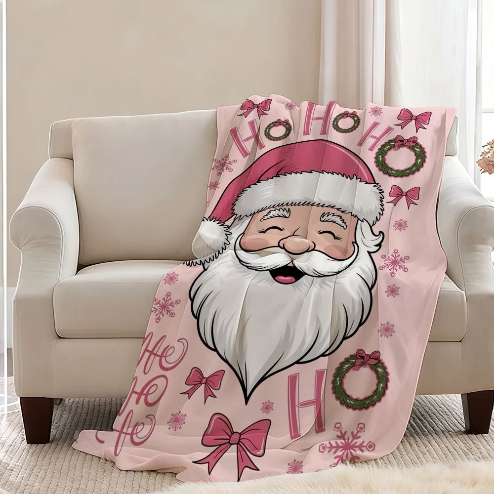 Pink Christmas Blanket Throw Super Cosy Plush Living Room Sofa Couch Childish Birthday Gifts