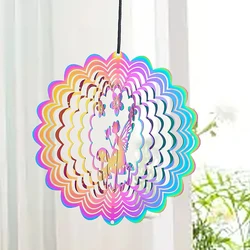 Colore sfumato fata Wind Spinner 3D rotante effetto visivo campanelli eolici Catcher ciondolo estetico giardino di casa decorazione appesa