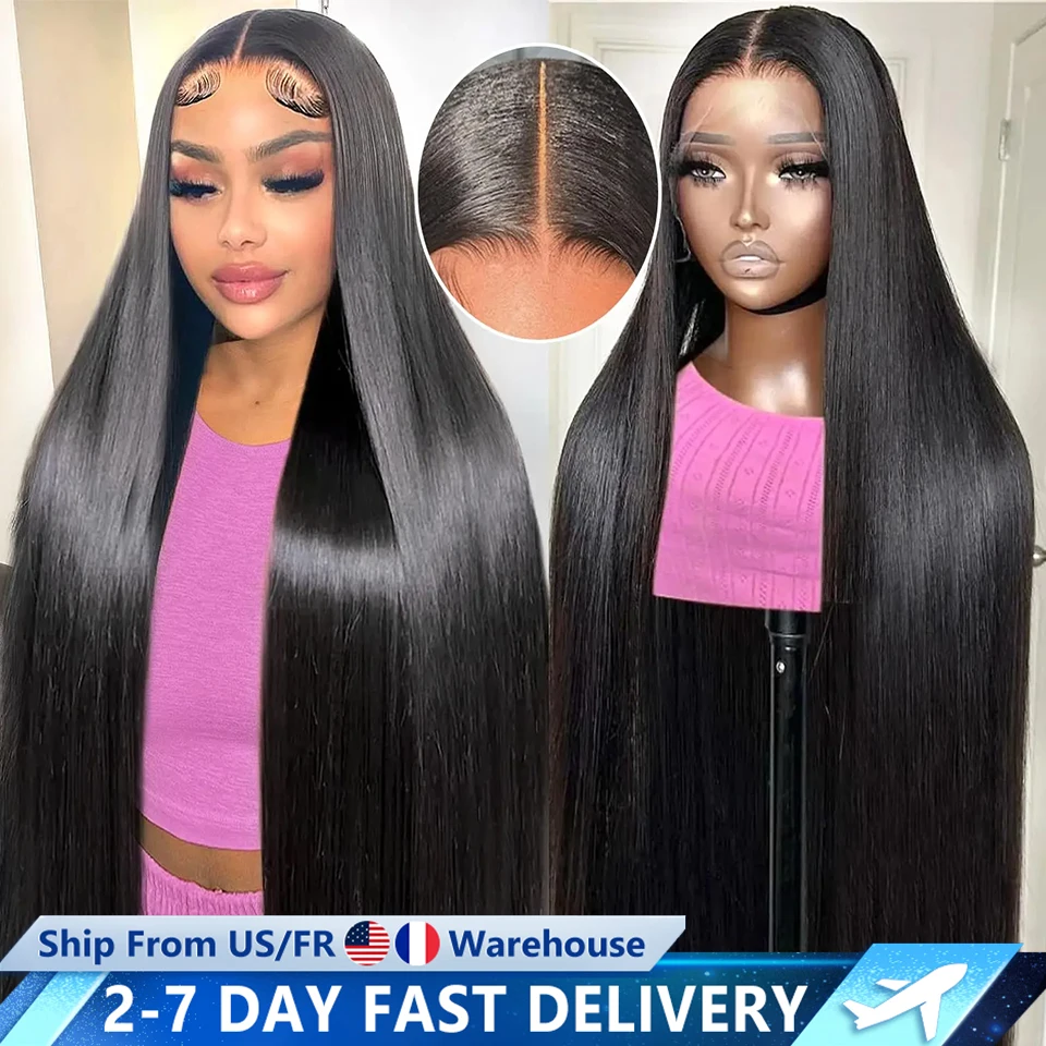 32 34 Inches HD Transparent 13x6 Straight Lace Front Wig Glueless Wig Human Hair 13x4 Lace Frontal Human Hair Wigs For Women