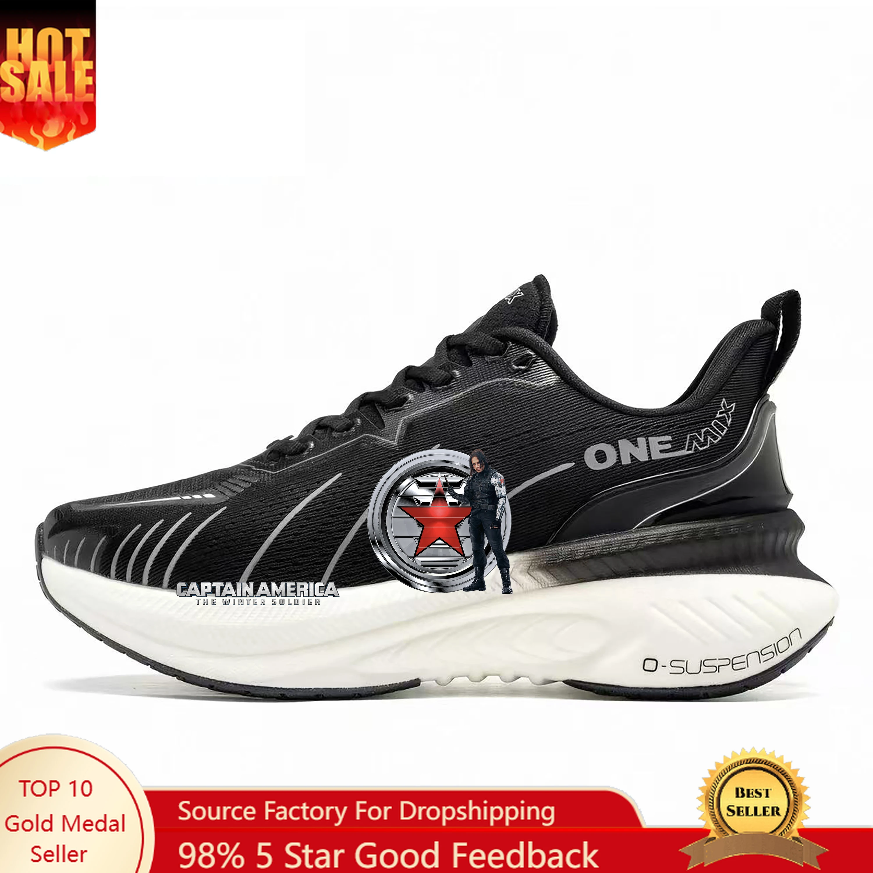 

ONEMIX Marvel Winter Soldier Running Shoes Men Womens High Quality Air Cushion Outdoor Sport Shoe Trainers Male Custom Made Shoe
