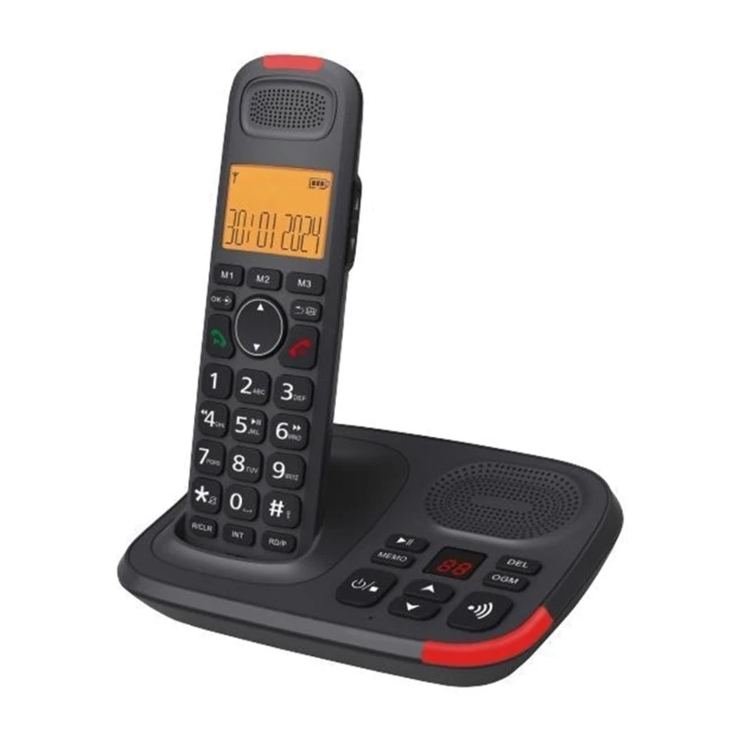 D1015TAM-D  One-two Digital Cordless Phone Large LED Two Handles Telephone for Home Offices Caller Display Low Radiation