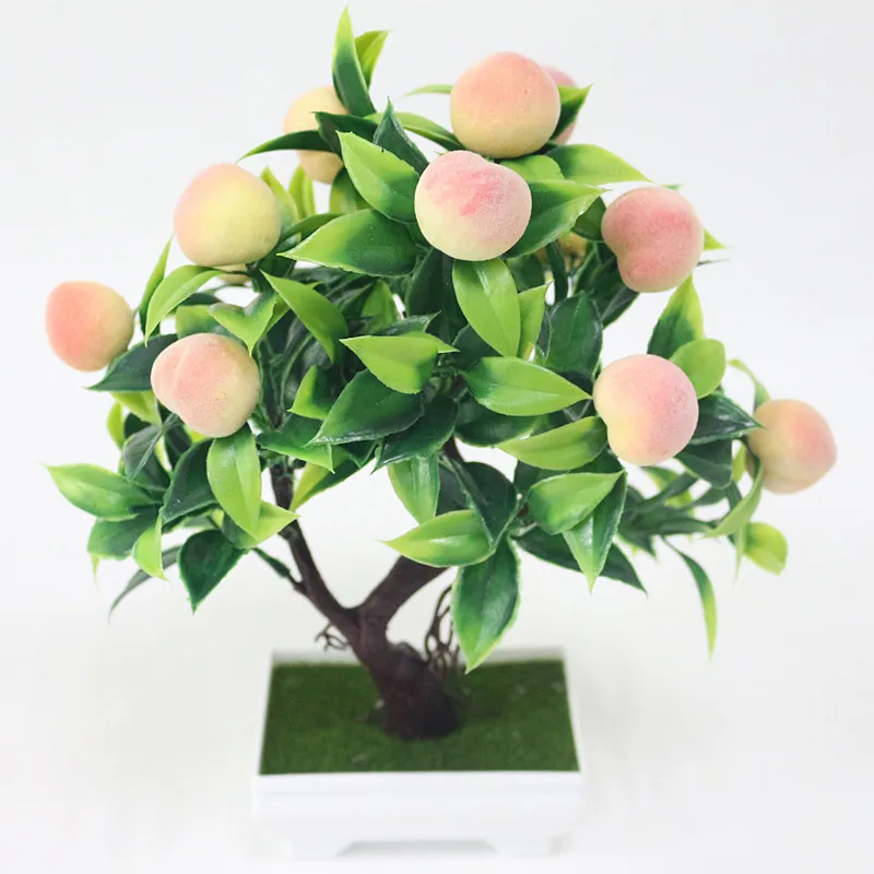 

Bonsai Artificial Plants Fake Tree Yellow Fruit Potted for Home Decor Christmas Decorations Accessories Wedding Decoration