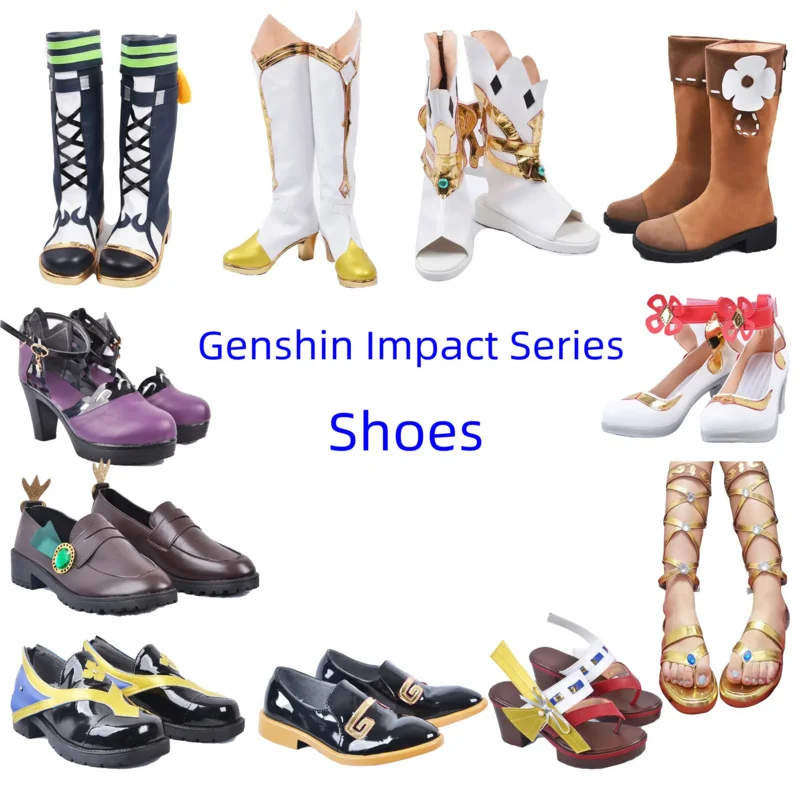 Anime Genshin Impact Game Yae Miko Twenty Keqing Nilou Kamisato Ayato Tartaglia Chongyun Cosplay Costume Man Woman Adult Shoes