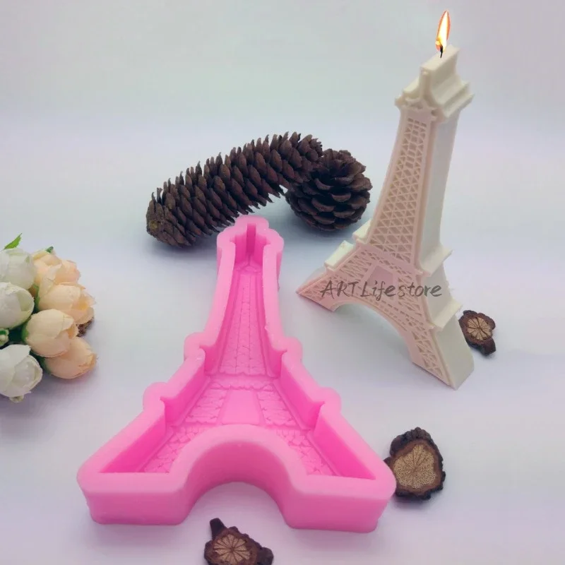 Diy Eiffel Tower Modeling Silicone Candle Mold Handmade Crafts Gypsum Clay Resin Making Tools Desktop Decoration Home Gifts