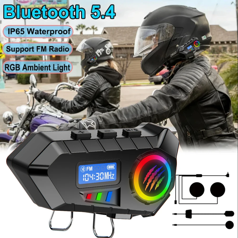 

Bluetooth 5.4 Helmet Headset Wireless Hands-free Call Phone Kit Motorcycle Waterproof Earphone MP3 Music Player Speaker for Moto