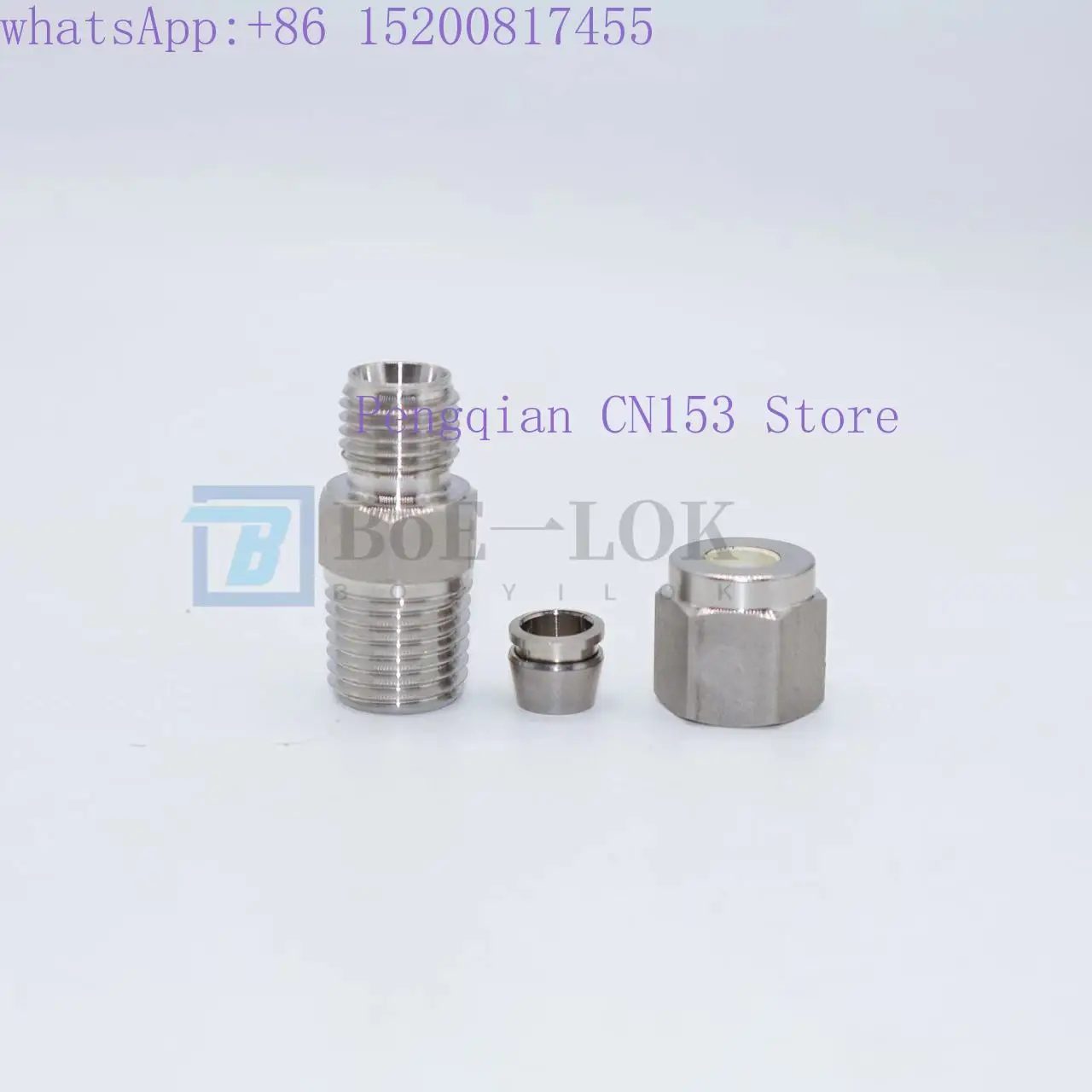 2pcs Stainless Steel Ferrule Outer Wire Straight Through 1/2 End Point Outer Wire NPT Thread End Straight Through Ferrule Joint