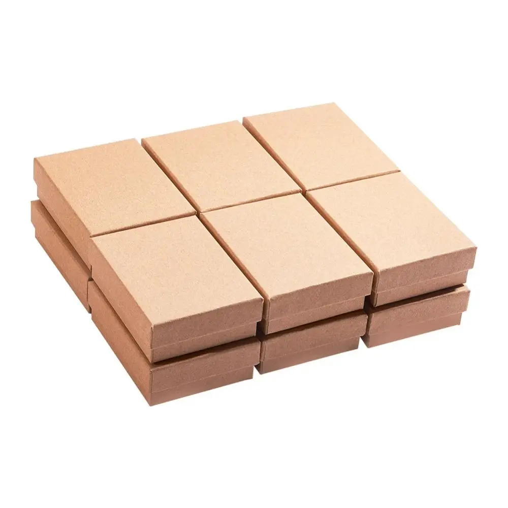 

5PCS Retro Jewelry Box Kraft Ring Necklace Earring Wedding Ring Box Jewelry Organizer Gift Packaging Jewelry Storage Cases