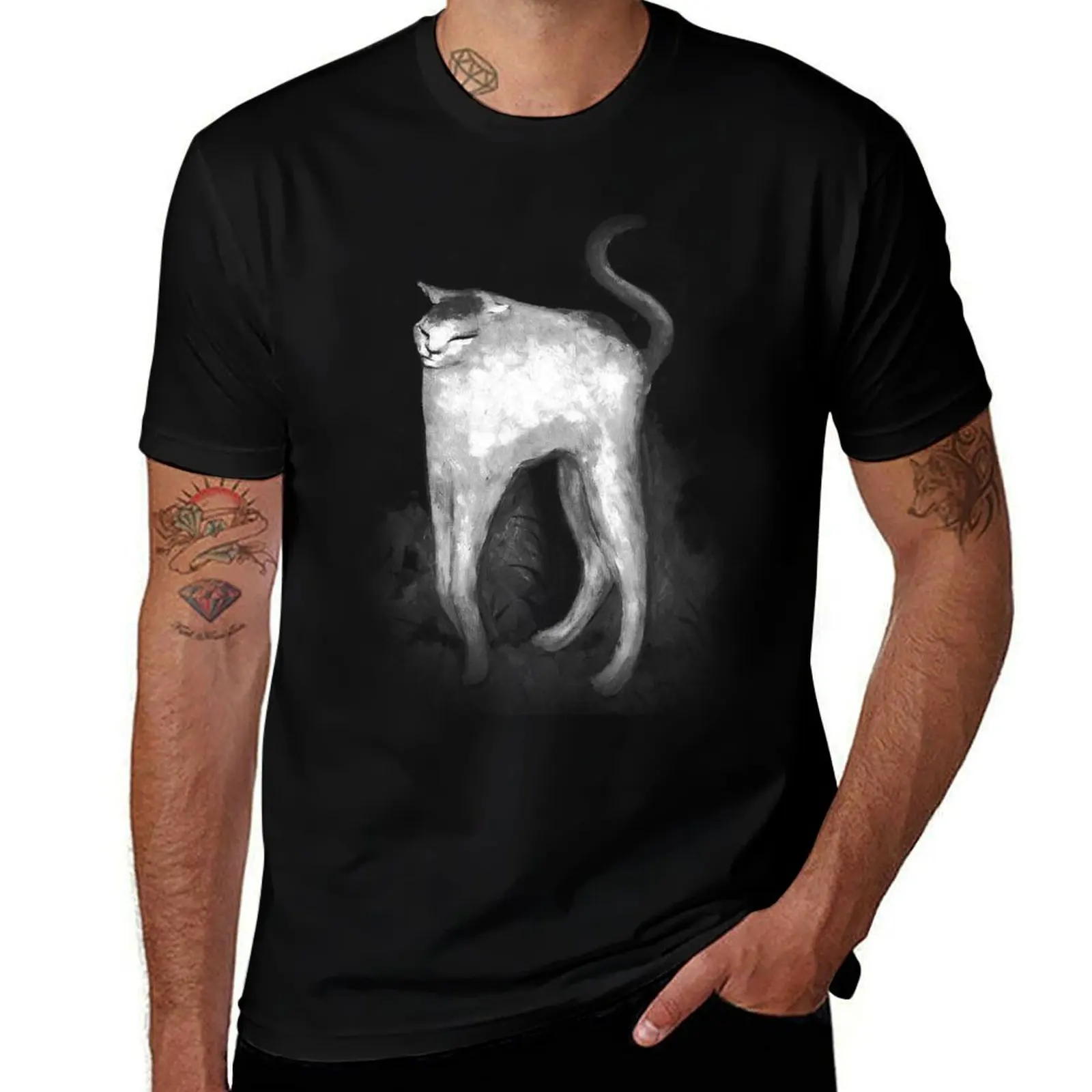 

Pierre Bonnard long legs cat, Cursed Cat Meme T-Shirt customs blanks vintage graphic tee t shirt for men