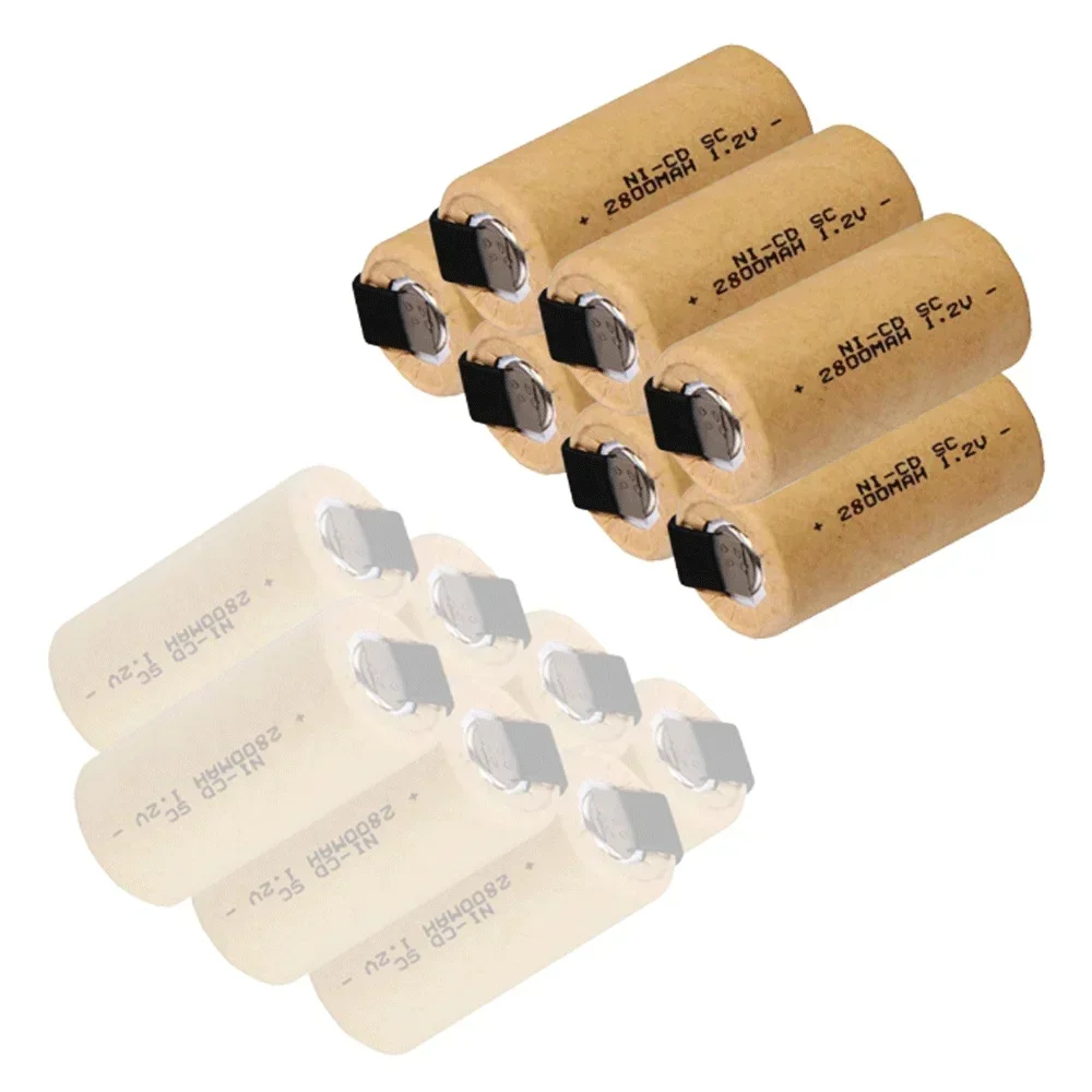 2026 1-20 قطعة 1.2 فولت 2800 مللي أمبير مفك الحفر الكهربائية SC بطارية النيكل الكادميوم قابلة للشحن أداة السلطة البطارية مع منصات لحام #3