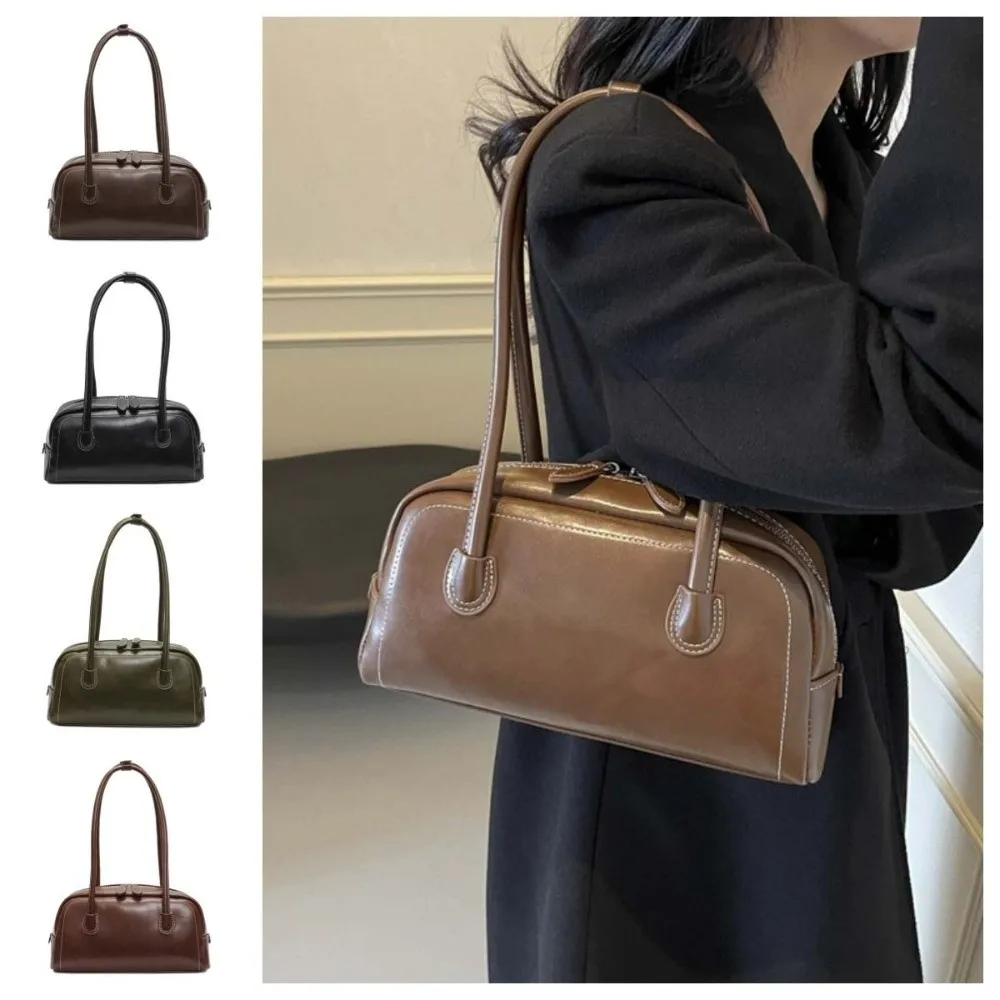 

Винтажная большая вместительная женская сумка на плечо из искусственной кожи в корейском стиле Ins, сумка-хобо из искусственной кожи, портативная женская сумка подмышками