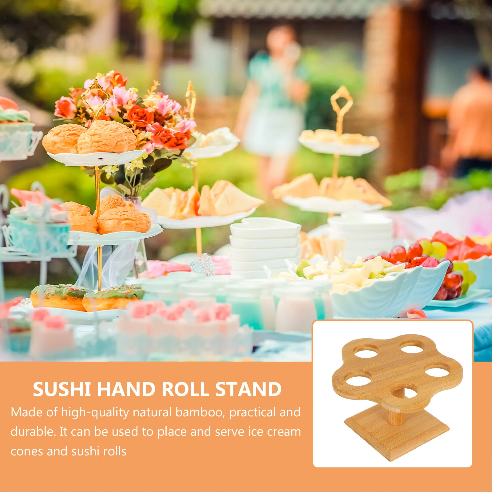 1Pcs Cream Cone Stand Sushi Hand Roll Holder Kitchen Gadget for Parties Picnics Cafes Wedding Baby Showers