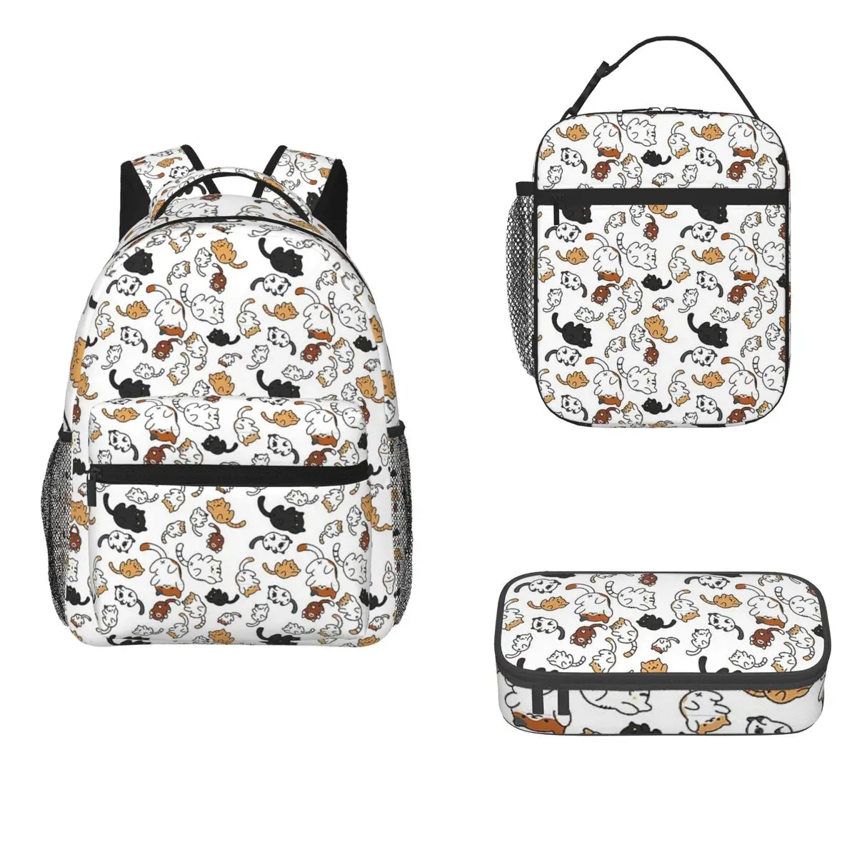 

Neko Portals Neko Atsume Кошки Рюкзаки для мальчиков и девочек Сумка для книг Школьные сумки Детский рюкзак с героями мультфильмов Сумка для обеда Сумка для ручек Набор из трех предметов
