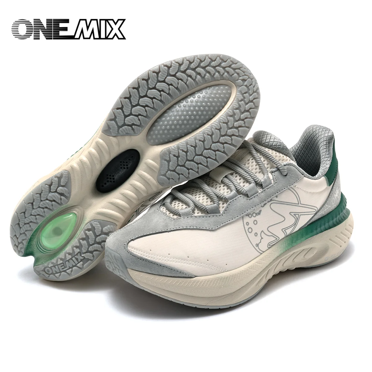 

ONEMIX Men's Comfortable Shock-Absorbing Running Shoes Lightweight Breathable Soft Elastic Casual Versatile Sports Shoes