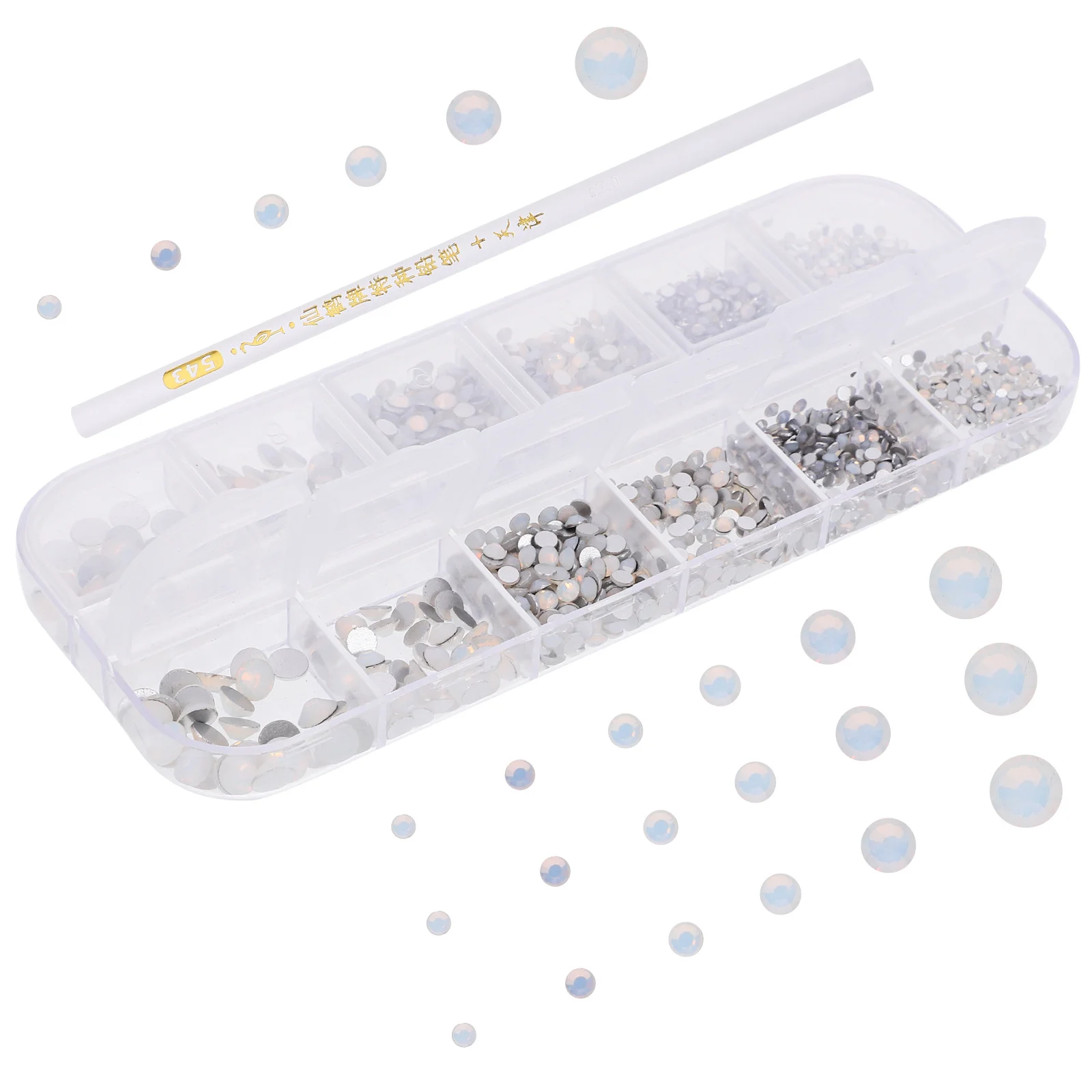 1세트 네일 참 박스 세트 미니 스타일리시 네일 젬 매니큐어 장식 여성용 네일 가짜 손톱 생일 새해 테마 파티